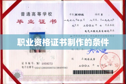 安源职业资格证书制作的条件